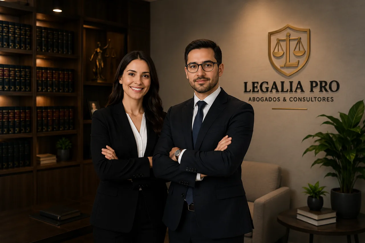 Equipo de abogados empresariales de LEGALIAPRO en su oficina de Trujillo